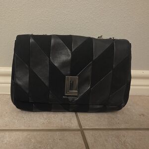 Karl Lagerfeld Black Geometric Shoulder Bag